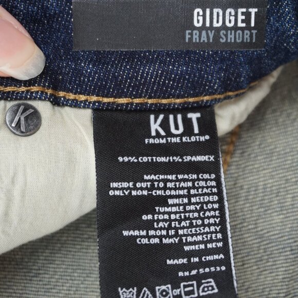 New Kut From The Kloth Gidget Fray Mid Rise Denim Short in Stimulating size 00 - Picture 11 of 12